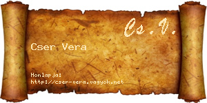Cser Vera névjegykártya